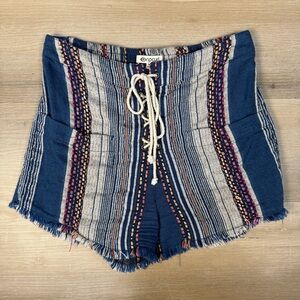 Rip Curl Blue and White High Waist Shorts